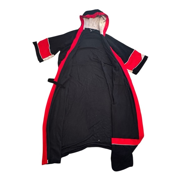 Vintage Playboy Unisex Terry Cloth Black Red Hugh Hefner L/XL Made in USA Robe - Picture 5 of 7